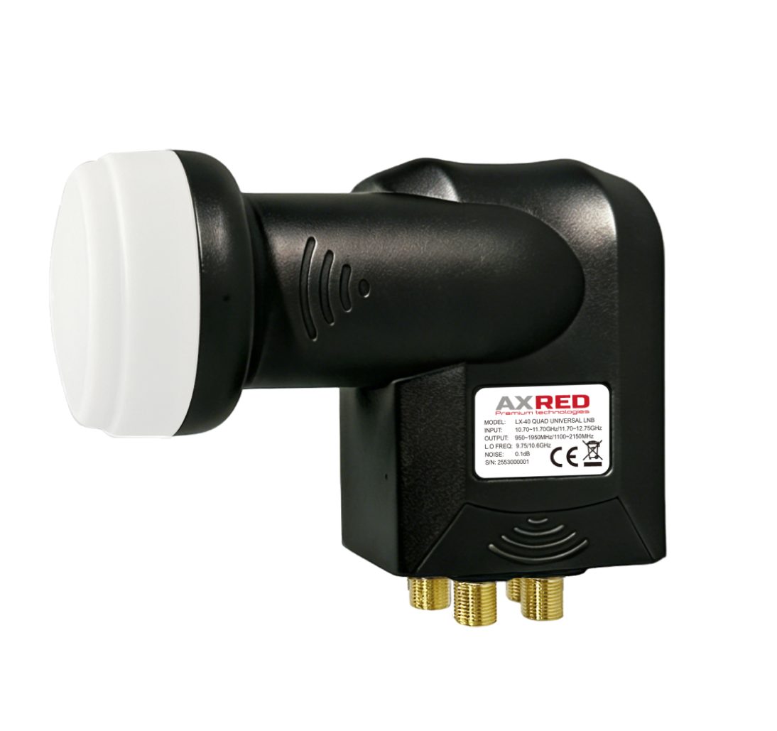 AXRED Quad LNB LX-40 0.1dB GOLD LINE UNIVERSAL