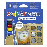 Μαρκαδόροι Ακρυλικοί Carioca σετ=5 Χρώματα  Carioca 45280
