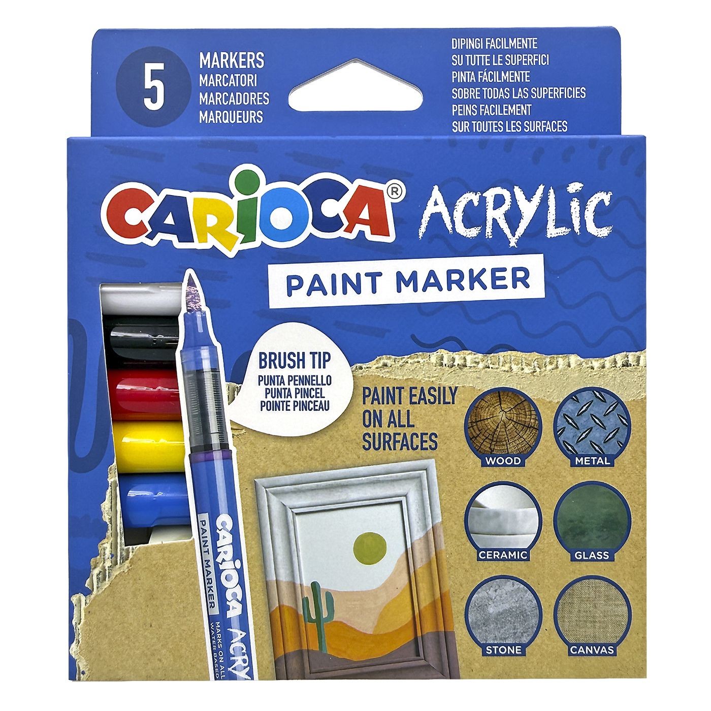 Μαρκαδόροι Ακρυλικοί Carioca σετ=5 Χρώματα Carioca 45280